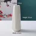 Modern white minimalist geometric ceramic vase with glossy finish, 18cm height and 3.3cm caliber - Smooth Geometric (18cm)