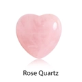 Polished 15mm heart-shaped rose quartz stone in a natural pink finish - Rose Quartz