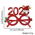 2023 Christmas number glasses with red glitter, reindeer antlers and white snowflakes - Christmas Hat Red 2026 Glasses