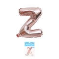 Rose gold letter Z foil balloon for birthday party decorations in 16 inch size - 16" / Rose Gold Letter Z (With Backing Card)
