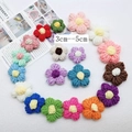 Handmade crochet milk cotton flowers for DIY accessories in vibrant assorted colors - 3cm--5cm / Random Color