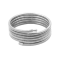 Minimalist silver stainless steel multi-layer spiral coil bracelet with polished caps - Ordinary Band 5-Layer / Steel