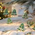 Warm white LED Christmas tree string lights with Santa Claus patterns and Snow motifs - Christmas Tree