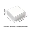Silver and white square jewelry display riser pedestal for rings and necklaces 11x11x4cm - 11x11x4cm Display Base (White & Silver)