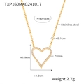 Tabella taglie dettagliata per collana con doppio cuore in acciaio inox e zirconi - Collana Micro Intarsio Zirconia CNC Oro (TXP160)