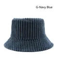 Cappello da pescatore in velluto a coste blu navy per donna con trama a costine - Blu Notte