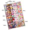 Macaron color hair accessories set including elastic bands and unicorn hair clips - C Set 6 (940-Piece OPP Set No Box)