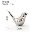 Moderne silberne Vogel-Deko, minimalistische abstrakte Skulptur, 8cm Höhe Modell HP249 - Groß / Silber
