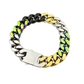 Poliertes Edelstahl-Cuban-Armband in Schwarz, Gold, Silber und Regenbogenfarben - 22cm / Mehrfarbig