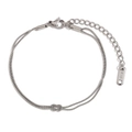 Elegante bracciale a doppia catena serpente argentata con un motivo a nodo minimalista - Color Acciaio