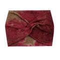 Bohemian tie-dye knotted headband in wine red and olive green elastic soft fabric - Red Green Tie-Dye
