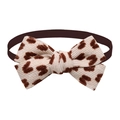 Klassische Haustier-Fliege mit Leopardenmuster aus Cord und dunkelbraunem Band - Klassischer Leopard