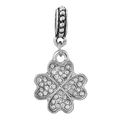 Pendentif trèfle à quatre feuilles en argent avec zircons pour bracelets DIY - Trèfle à Pierres Argenté (42#)