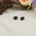 Miniature grape charms with dark purple beads and golden loop for jewelry making - Small Solid Purple Grape