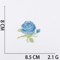 Blue rose embroidered patch with detailed 8.5x8cm dimensions and 2.1g weight info - No.8 Blue Rose
