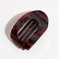 Pince à cheveux ovale élégante avec motif léopard en résine pour un coiffage polyvalent - Léopard Rouge Brun