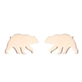 Minimalist stainless steel bear stud earrings in a polished rose gold finish - Polar Bear Shape (385) / Rose Gold