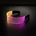 Cyberpunk LED glasses with orange to pink gradient lighting and glitter texture effect - One Size / Starry Sky Glasses Upgrade