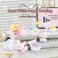 Cute white puppy blind box figures with natural healing crystals for office desk decor - A035 Puppy Little Beanie (6 Pcs/End Box) / Full Box Set