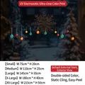 Christmas window static stickers size guide featuring five colorful UV printed sizes - Style 10A Pendants / Small 75*20CM