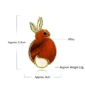 Cute orange rabbit brooch in gold alloy finish with dimensions 5.3cm x 3cm - Enamel Rabbit Shape (DW0375) / Orange Brown
