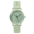 Pale green women's quartz watch with silicone strap and multi-faceted cut crystal dial - Mint Green
