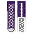 Funny purple 3D printed socks featuring a creative sneaker lace and sole design pattern - Canvas Shoe - Purple (Single Side)