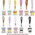 Cute cat keychain collection in varied colors with glow-in-the-dark feature and fabric straps - 1114 Cat Pendant Series Set of 6 / Full Box Set