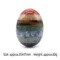 Egg-shaped chakra healing stone figurine made of multi-layer colorful gemstones - Large Egg Shape