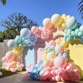 Pastel macaron balloon arch set in pink blue and yellow for birthday party decoration - Special Price Drop - 18-inch Large Balloons (12 Pieces) Macaron Mixed Colors - A Must-have Choice