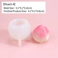 Peach-shaped silicone mold for DIY candles and soaps with measurements on pink background - H88 Peach Style 4