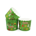 Green Christmas cupcake liners with snowman and Santa patterns for muffin baking - Green Christmas Gift