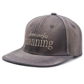Gorra de béisbol retro gris oscuro con visera plana y bordado dorado scenario - Ajustable / gris oscuro