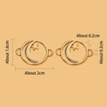 Golden alloy celestial charms with moon and star inside a round frame for DIY jewelry - Moon & Star / Gold