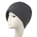 Deep grey knitted beanie on a white mannequin head for a minimalist autumn winter style - Dark Gray