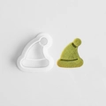 Mini 3D Christmas hat cookie mold with embossed green hat biscuit finished product - E0851-Christmas Hat