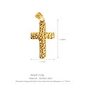 Gold plated 18K stainless steel cross pendant with hammered finish for DIY necklaces - C10 Hammered Style (2.8x1.7cm) / Gold