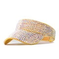 Dettaglio ravvicinato della visiera gialla con strass colorati AB scintillanti - Diamante Puntinato Giallo