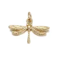 Exquisite 18K gold plated dragonfly pendant with detailed mesh wings for DIY jewelry - Gold Metal Dragonfly Pendant(YSN011-06)