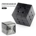 Classic 3x3 speed cube in black finish with rounded corners and smooth matte surface - Black Rounded Corner No Spring (Bagged)