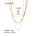Details van gouden gelaagde ketting met lengtes 38/42/47,5 cm en gewicht van 14 g - Gelaagde Stijl Met Drie Lagen (JDN21080)