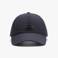 Navy blue breathable baseball cap with laser-cut perforations and geometric logo - Adjustable / Navy Blue