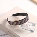 Sparkling dark wide headband with colorful rhinestones in a diagonal stripe design - Striped Purple Champagne AB