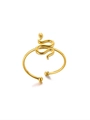 Minimalist vintage snake-shaped open bracelet in polished golden finish metal - Style 18-Open Snake Bracelet