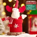 Christmas reindeer doll gift jar with red knit base for candy packaging, height 30cm - Long Leg Reindeer (Candy Box-S211-C)