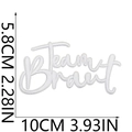 White Team Bride heart embroidery patch with size dimensions 10cm x 5.8cm for weddings - No.2 (White Team Bride)