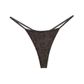 Leopard print ice silk thong with slim side straps in a sexy minimalist style - Leopard Print