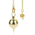 Polierter goldener Metall-Pendel-Anhänger in Kegelform mit runder Perlenkette aus Edelstahl - Stil 1