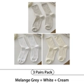 Confezione da 3 paia di calzini a coste verticali in crema, bianco e grigio - Taglia Unica (35-40) / 3 Paia-Grigio Riso + Bianco + Crema