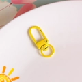 Bright yellow metallic lobster clasp with swivel D-ring for DIY jewelry making - Yellow Iridescent